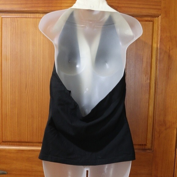 Finley Vintage 90s Black & White Jazz Halter Top Wednesday Adam's Vibes - Picture 5 of 11